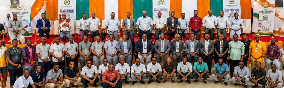 Delegates at a previous Garissa University international conference, gathered for a group photo in the conference hall